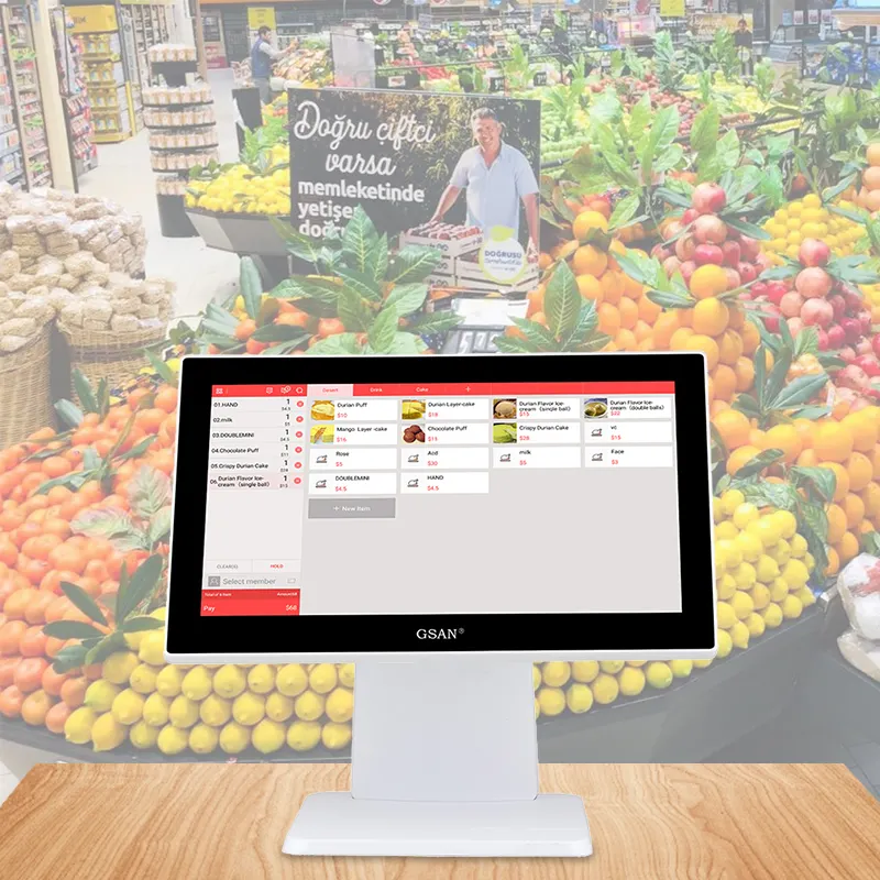 GS-A4 Restaurant Touch Pos Ponto de venda Ponto de caixa de caixa registrador Terminal