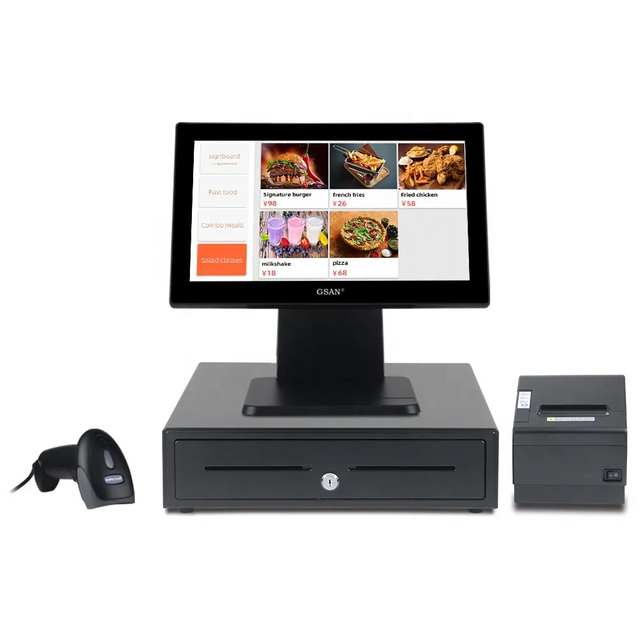 GS-A4 Windows Full Set Touch Pos Ponte de caixa de venda Terminal do sistema de vendas
