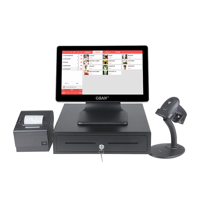 Gs-a5 preto 15,6 polegadas Touch Display Cash Register Sistema POS Máquina