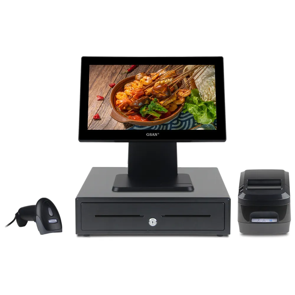 GS-A4 Windows Full Set Touch Pos Ponte de caixa de venda Terminal do sistema de vendas