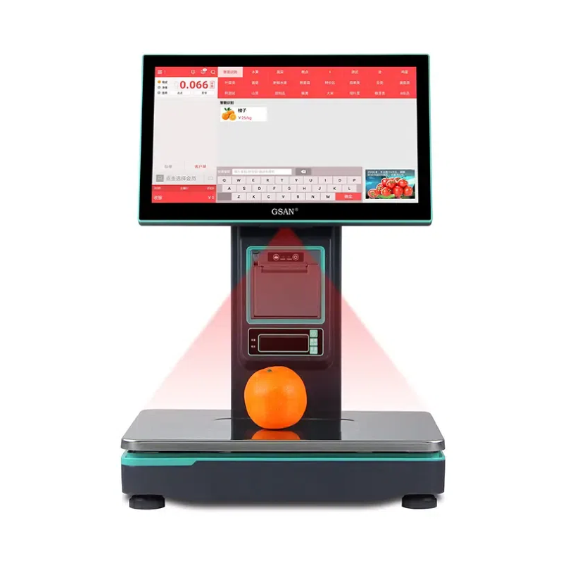 Toque em escala de pesagem de POS