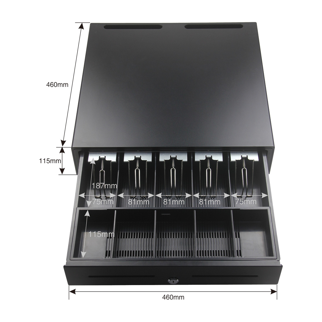 tamanho grande gaveta de dinheiro