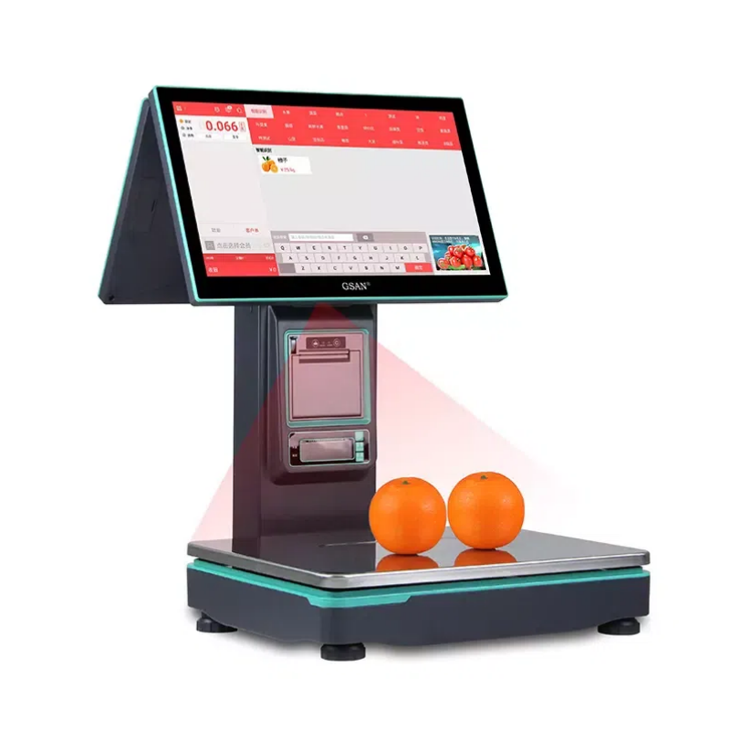 Toque em escala de pesagem de POS