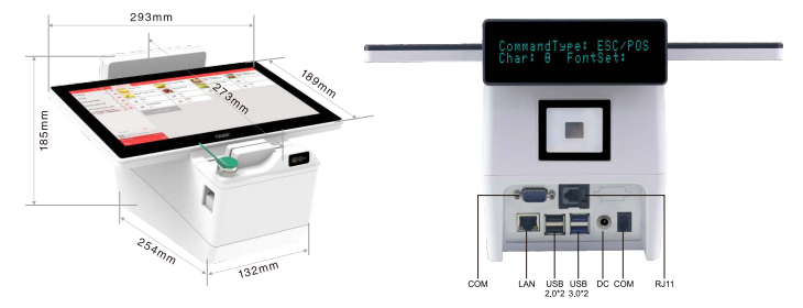 tamanho e interface do hardware do sistema pos digital