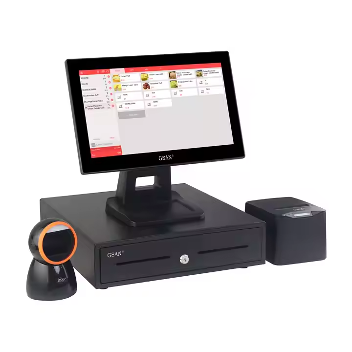 GS-A4 tudo em uma máquina de caixa de caixa de desktop de uma tela de toque POS