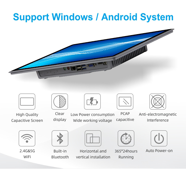 Suporte ao sistema Windows/Android do Touch Industrial PC 