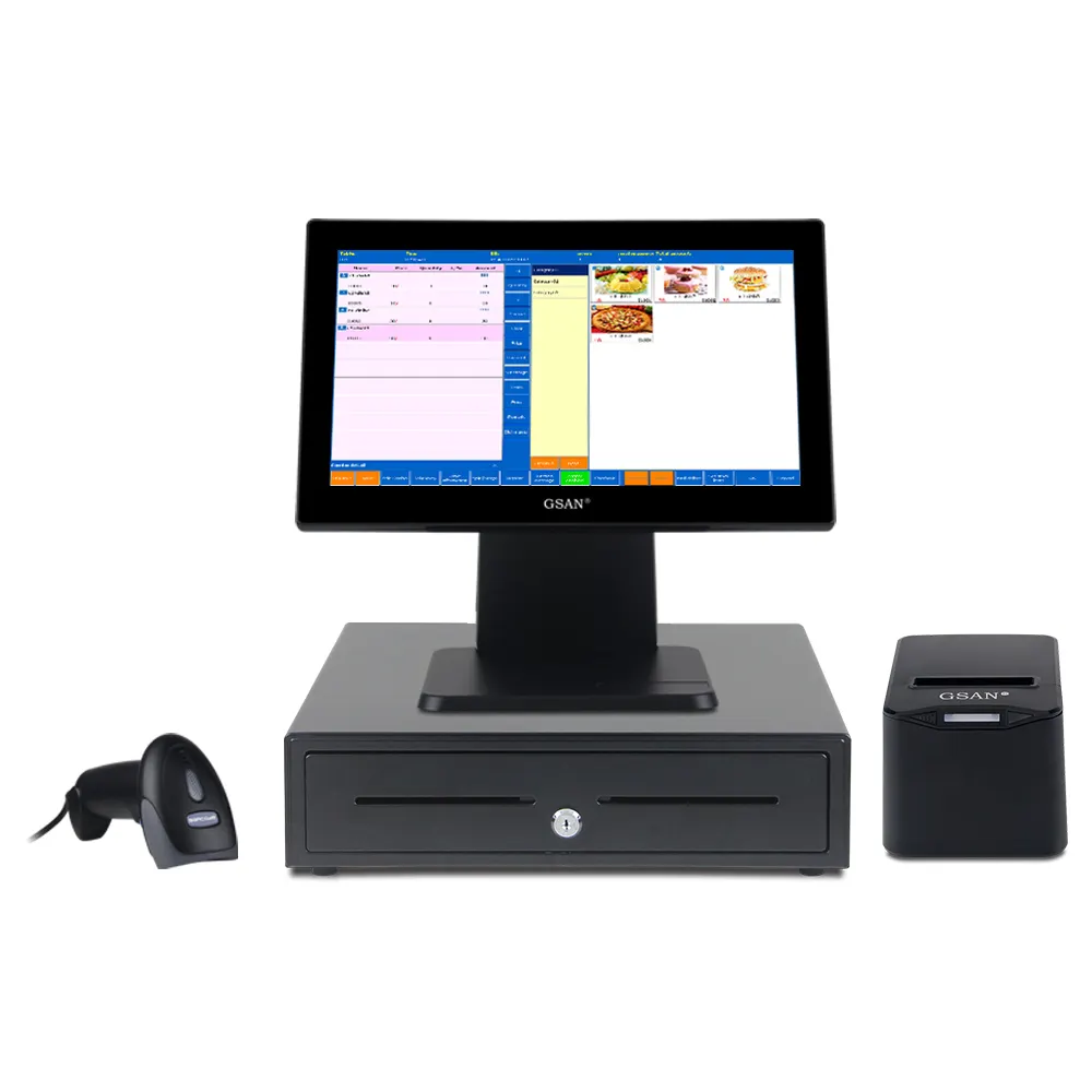 GS-A4 Windows Full Set Touch Pos Ponte de caixa de venda Terminal do sistema de vendas