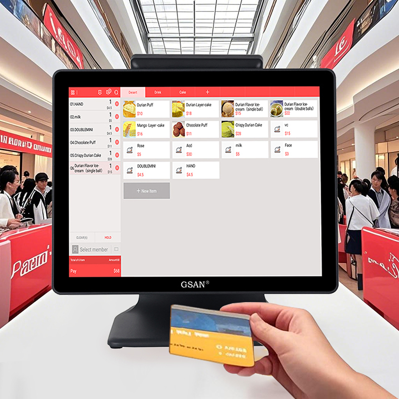 GS-A3 15 polegadas Tela Touch POS Systems Cash Pay PC para loja de varejo