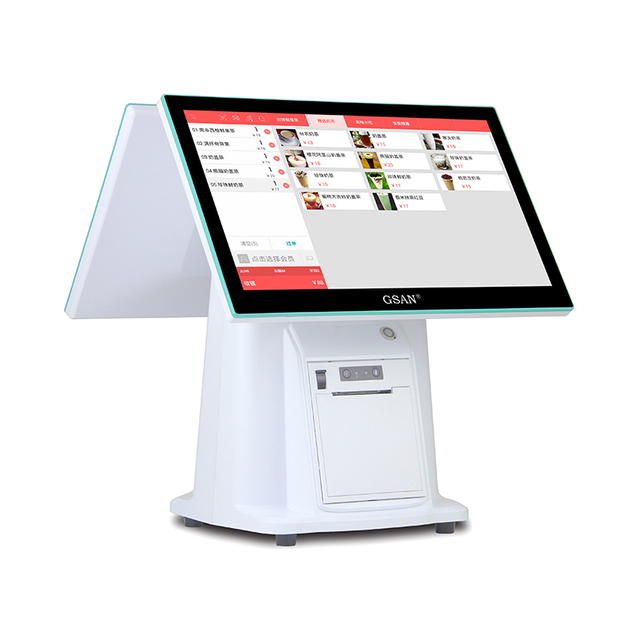 GS-3063 Terminal do sistema Windows Hardware de tela dupla POS para restaurante